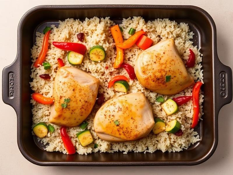 One-tray chicken & veg rice
