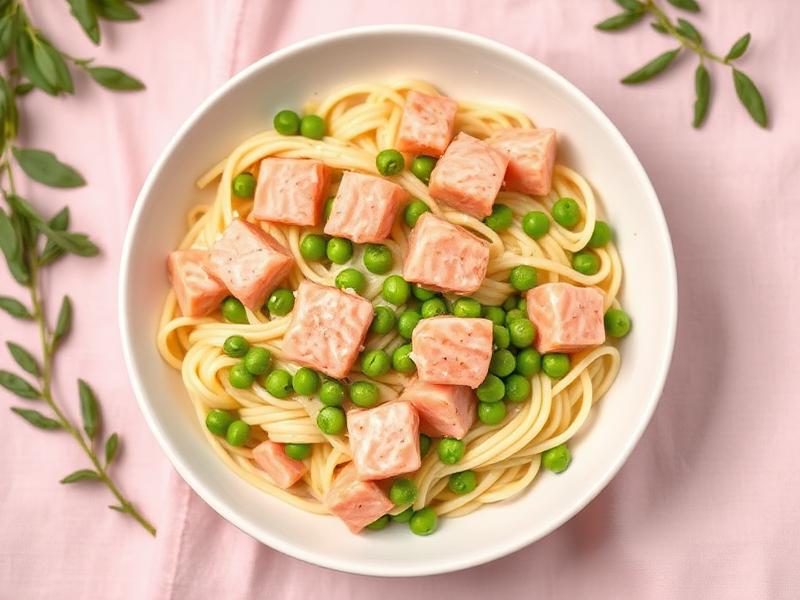 Creamy salmon & pea pasta