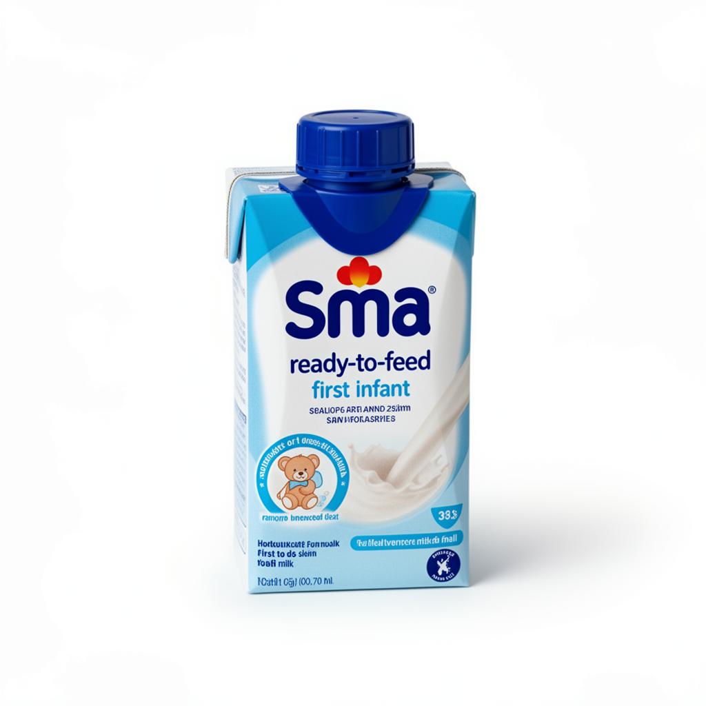 Ready-made baby formula carton with bottle