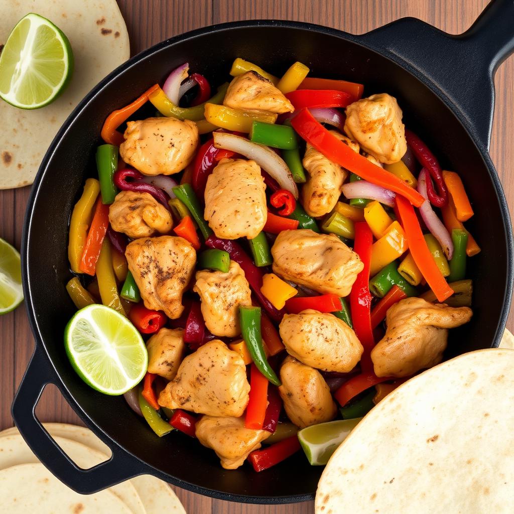 Family chicken fajitas