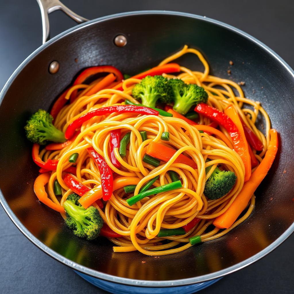 Rainbow veg stir-fry noodles