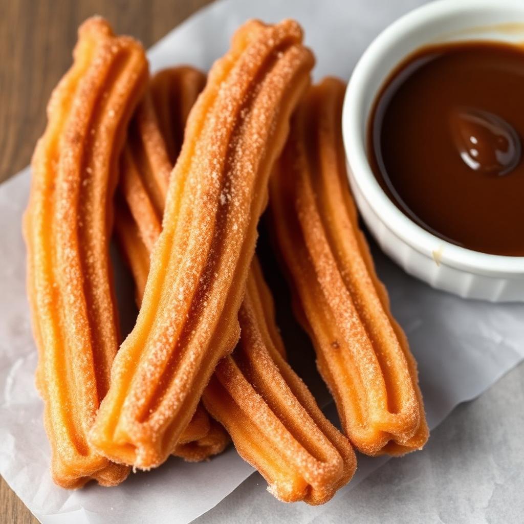 Mini churros with chocolate dip