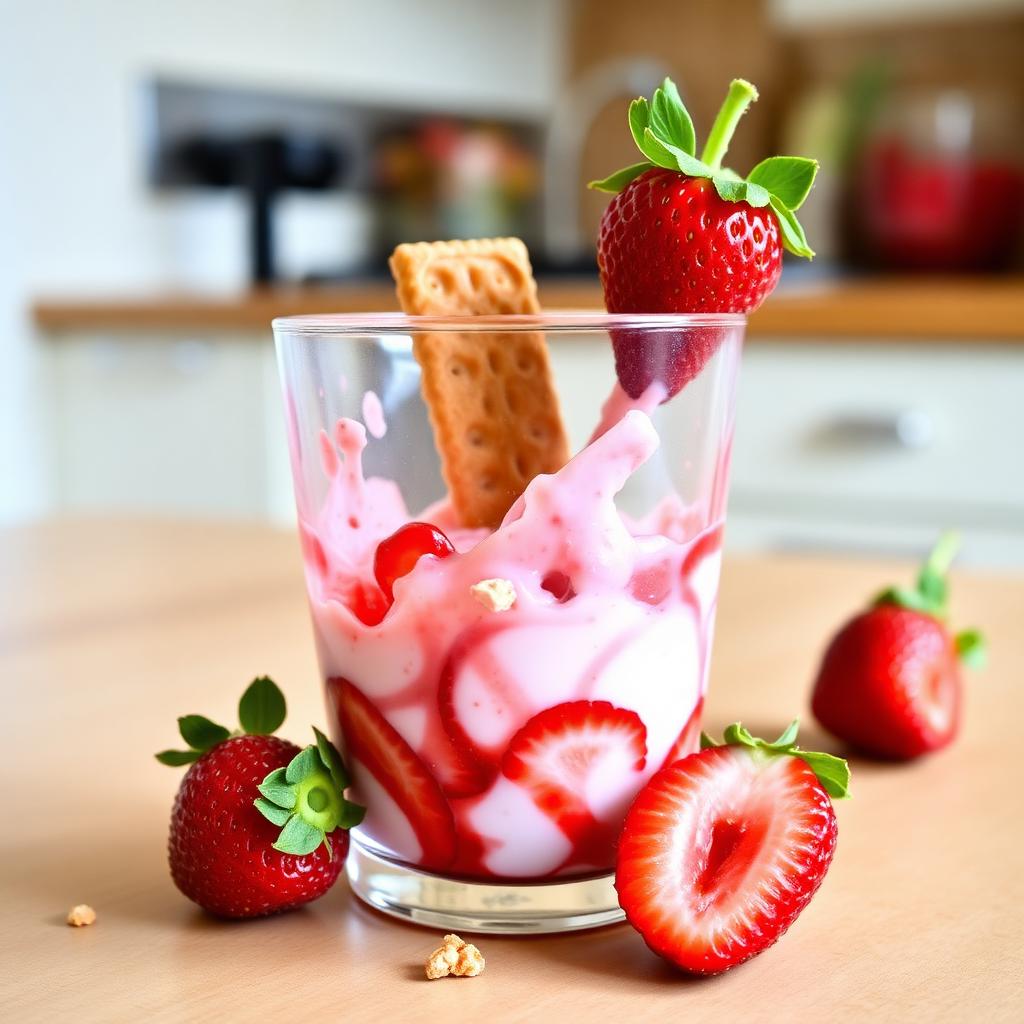 Strawberry yoghurt mess