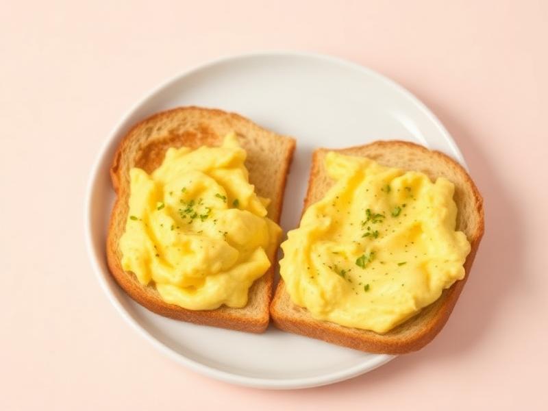 Soft scrambled eggs on toast soldiers